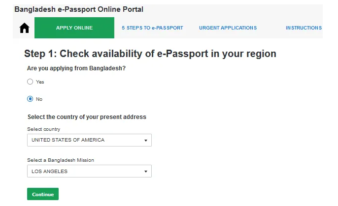 bangladesh e passport online portal